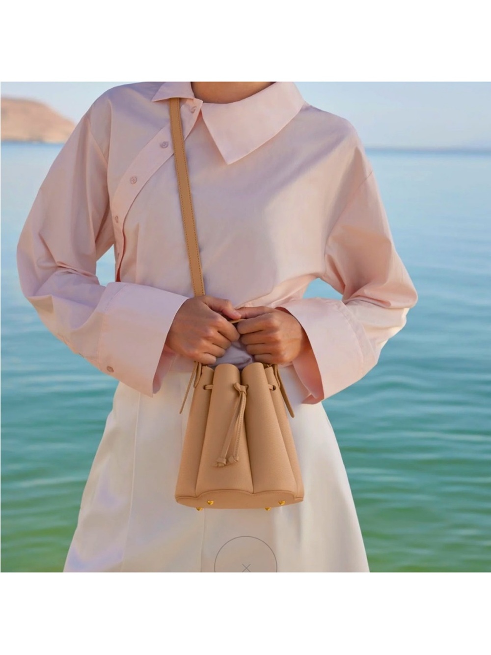 Polène Beige Bucket Bag Tan Mini Huit - Picture 3 of 7